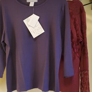 2 Womens Tops Birh Size L
